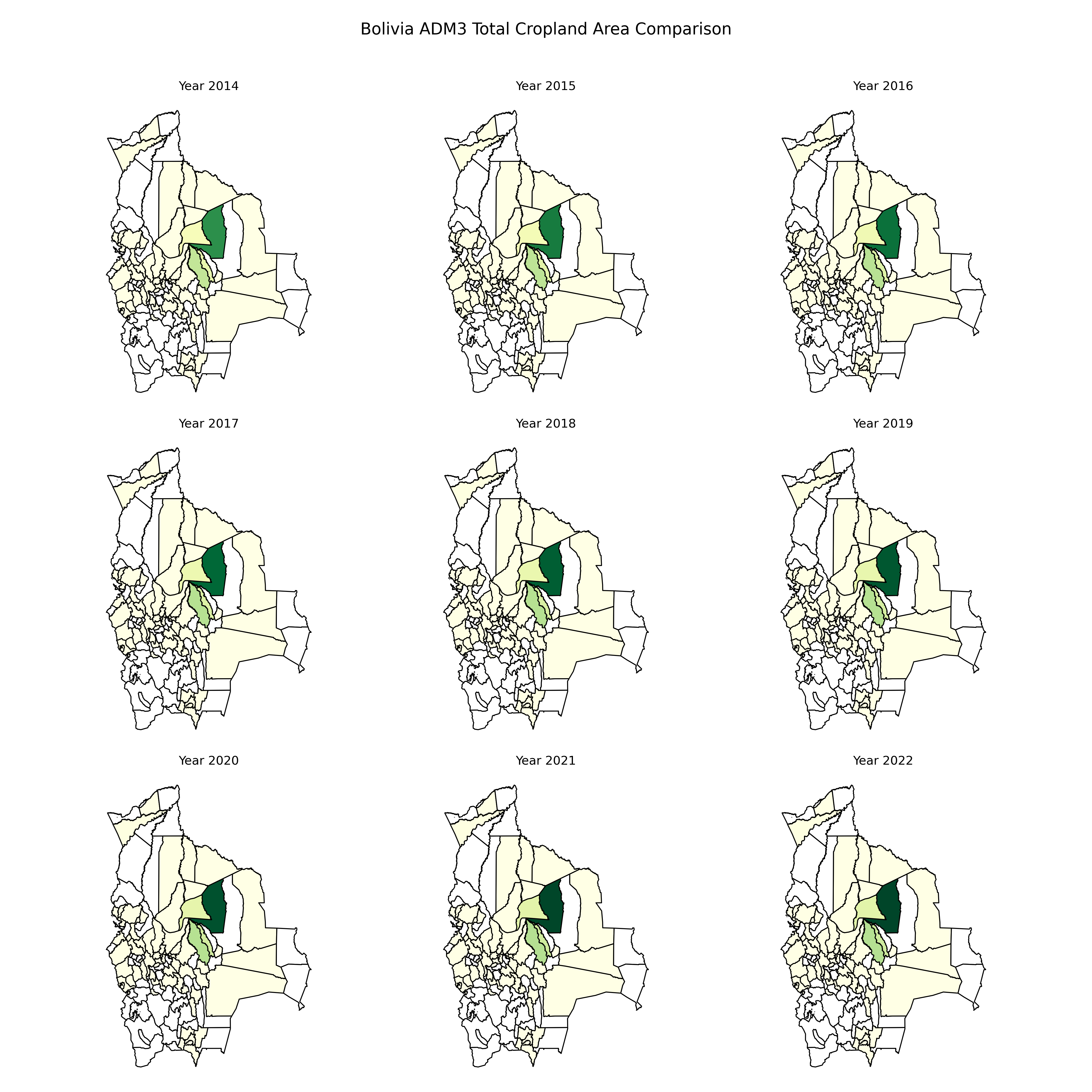 Bolivia Cropland Comparison Panels