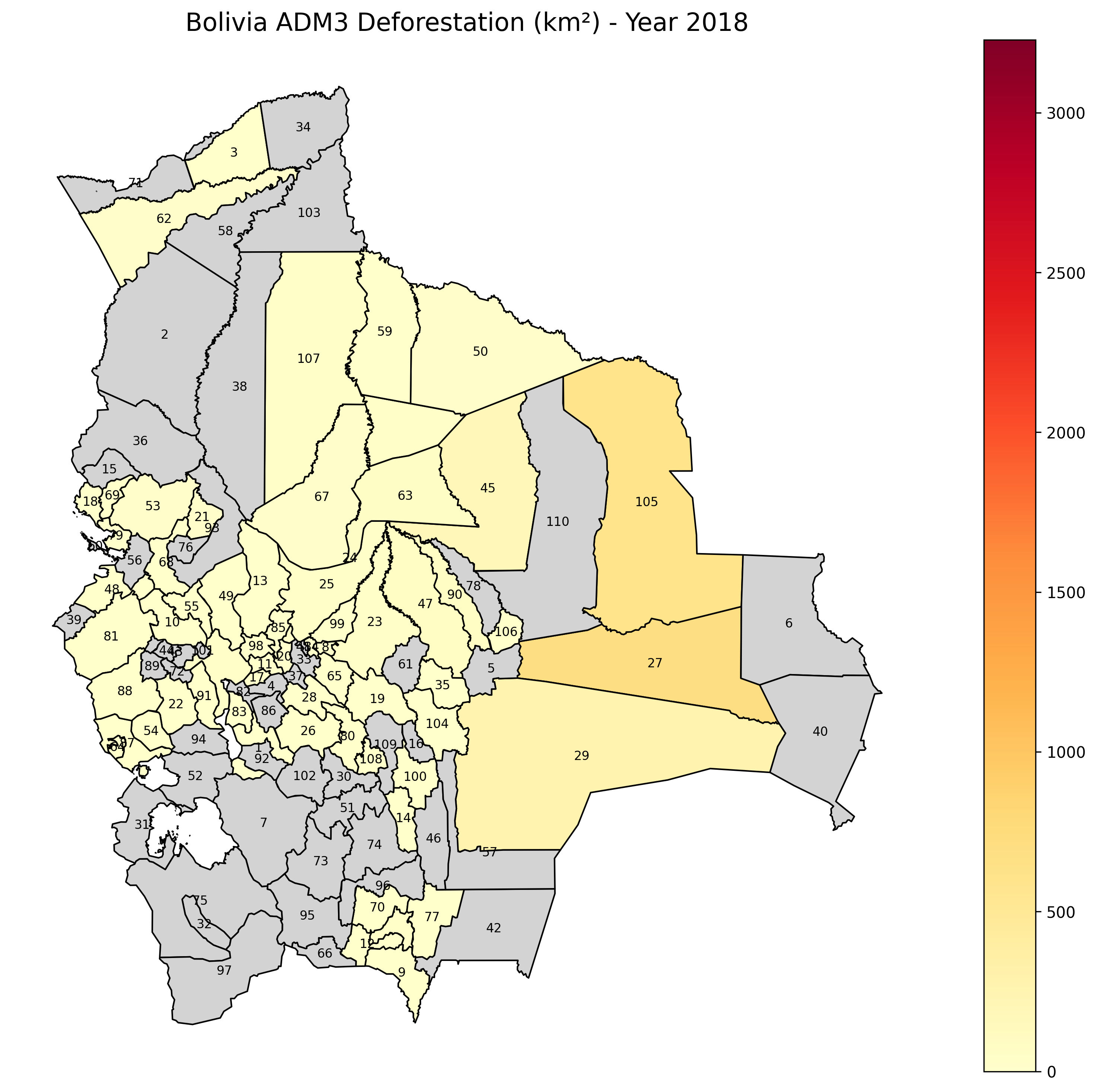 Bolivia Deforestation Map 2018