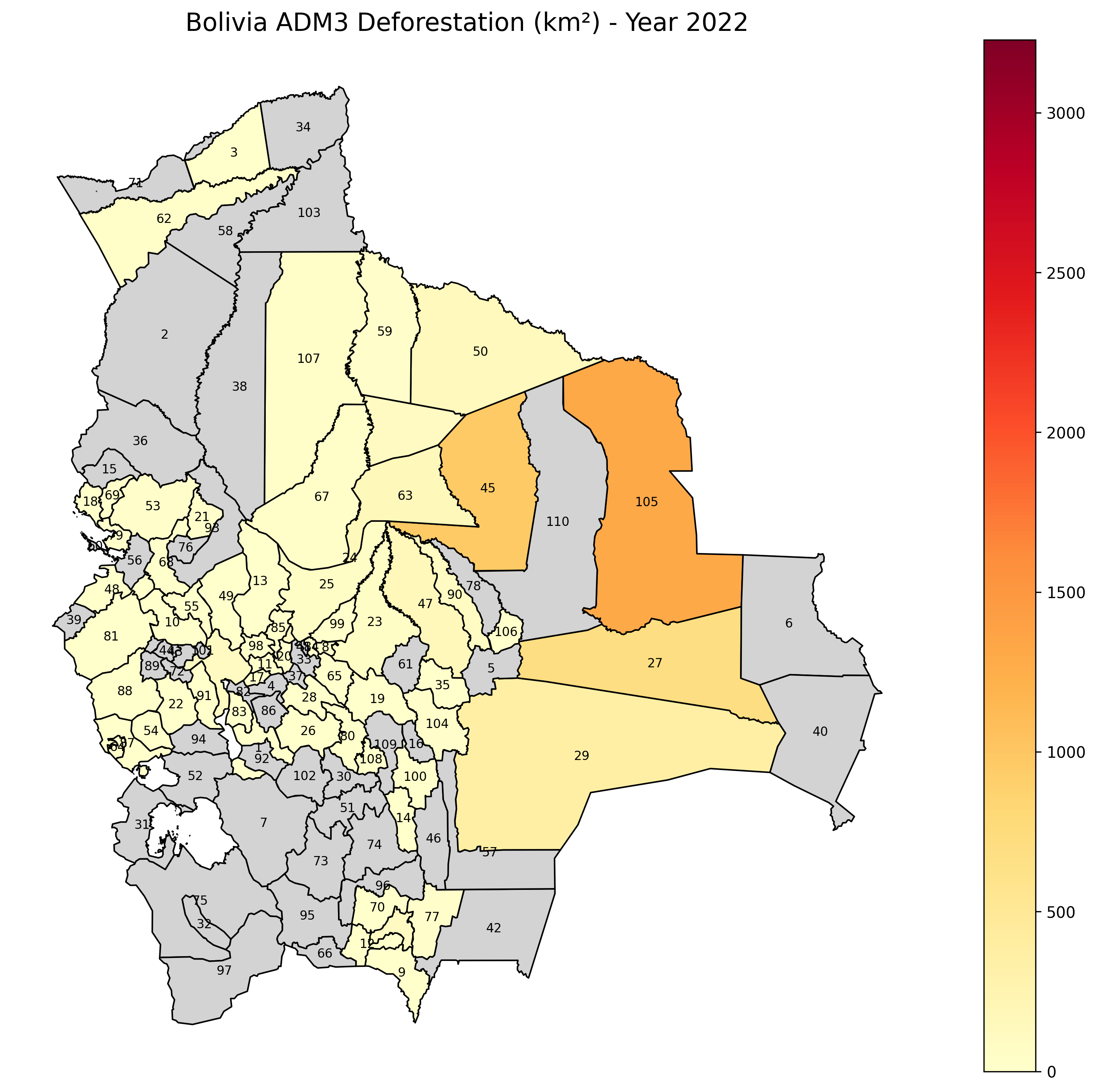 Bolivia Deforestation Map 2022