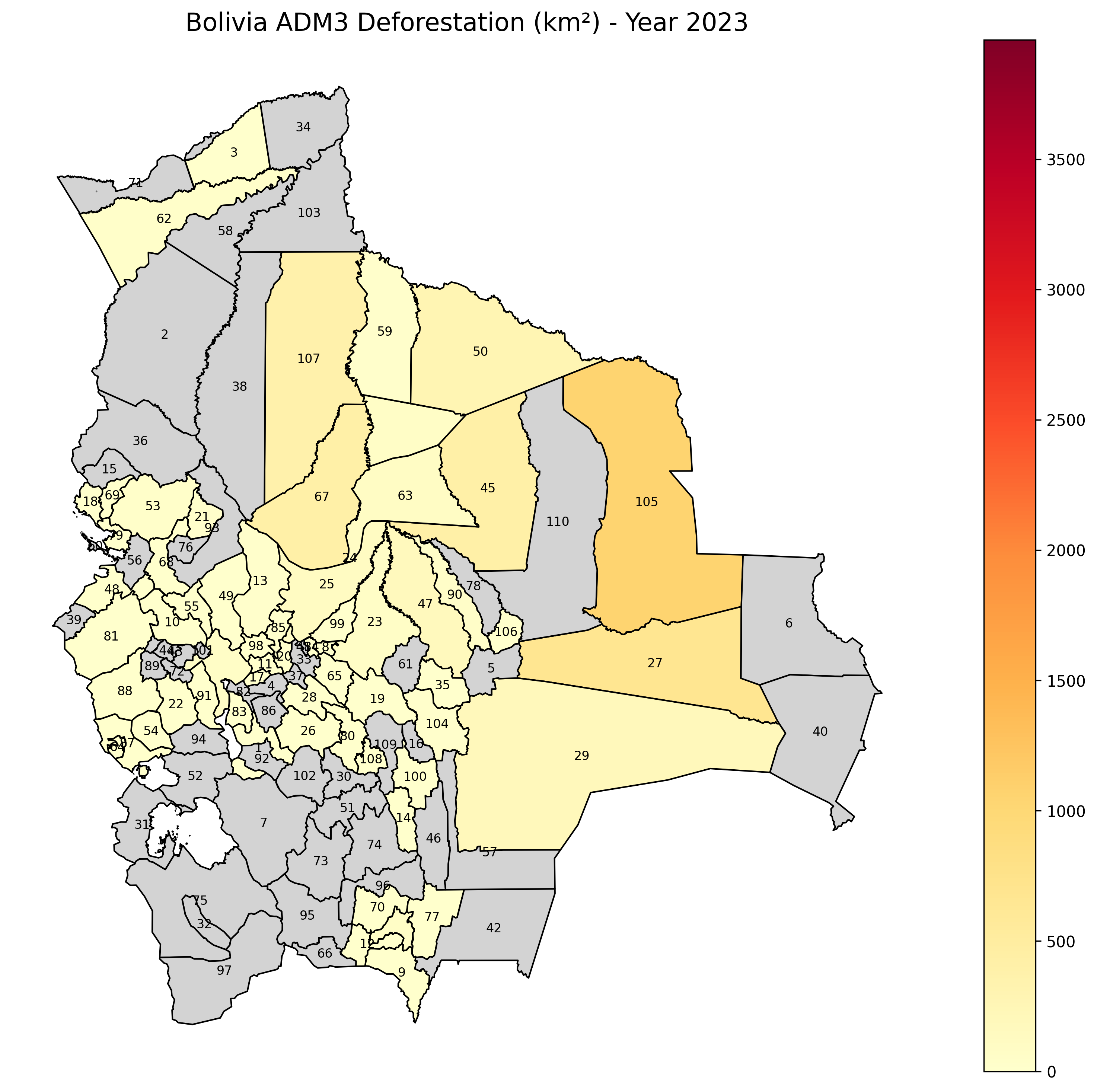 Bolivia Deforestation Map 2023