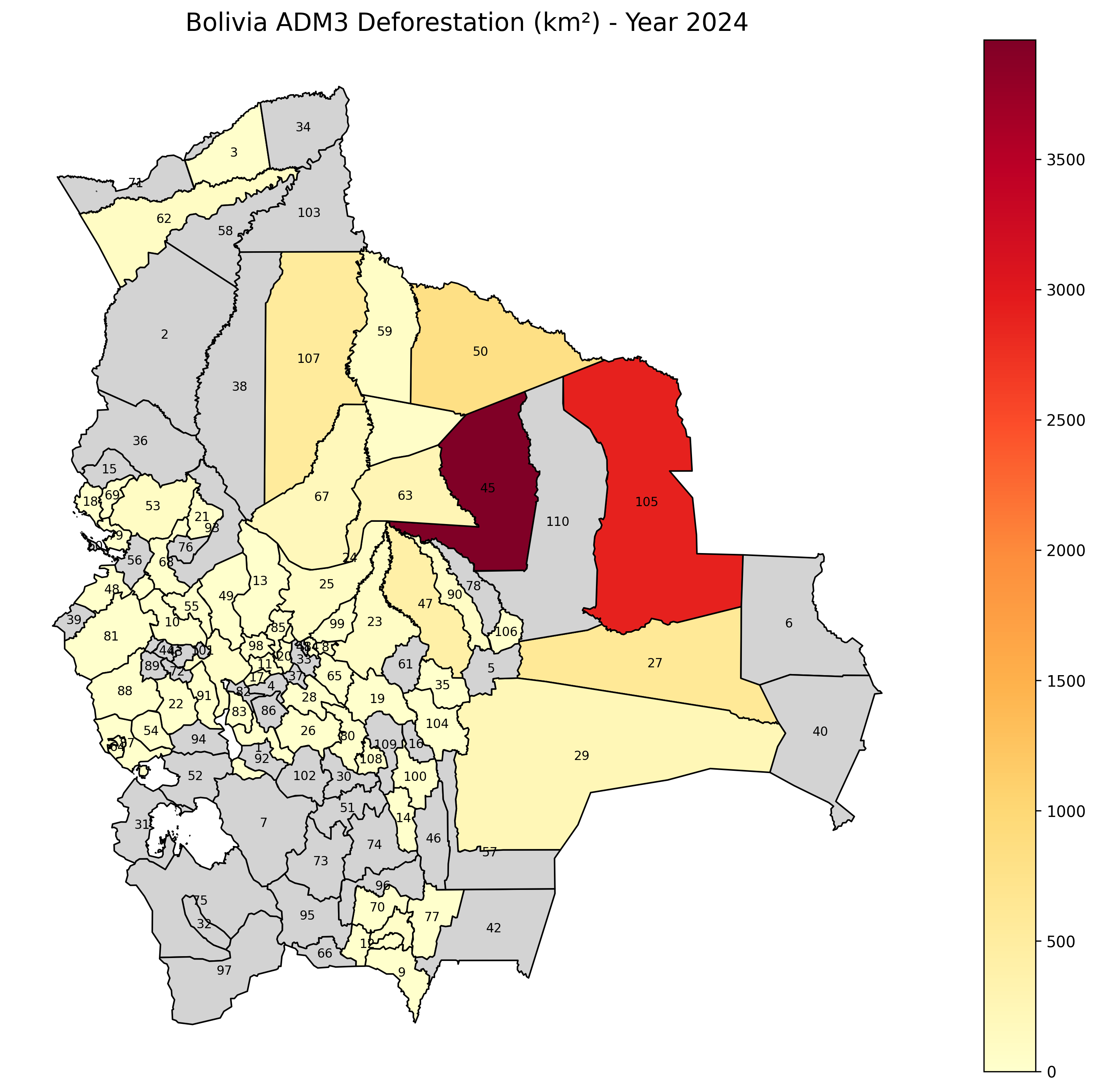 Bolivia Deforestation Map 2024