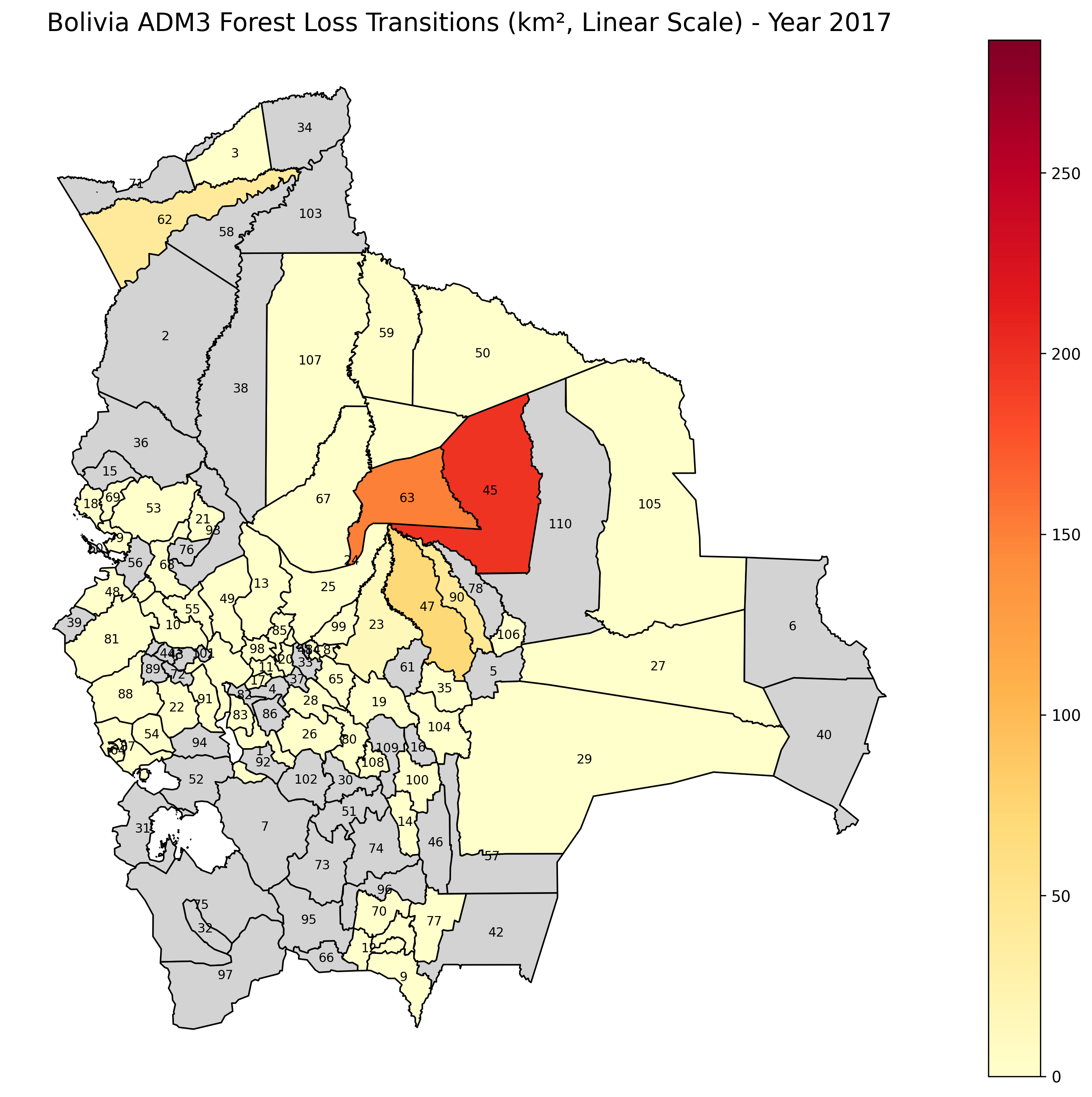 Bolivia Forest Loss Map 2017
